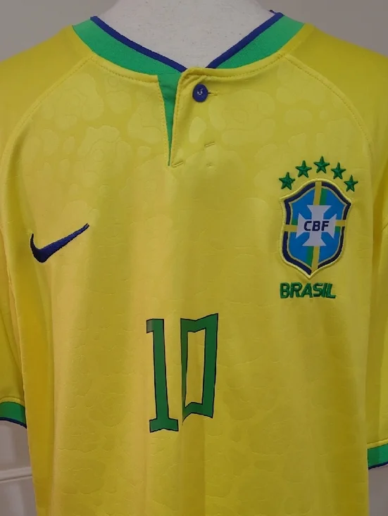 Nike Authentic Brazil National Team 2022 Soccer Jersey - Num. 10 Neymar Jr. - Picture 9 of 11